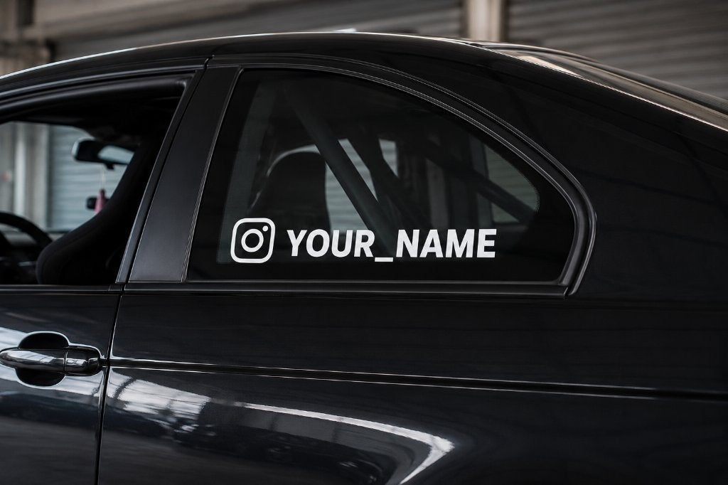 Instagram Naam Sticker Auto 2x | Gepersonaliseerd | Vanaf €5, Ophalen of Verzenden