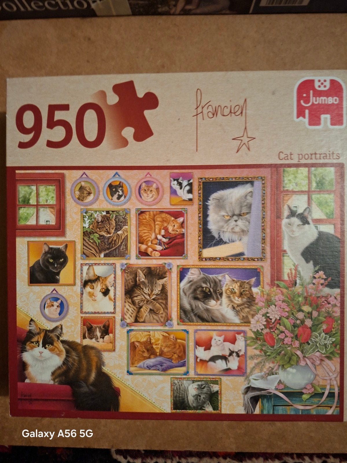 Jumbo Legpuzzel 950 Stukjes - Kattenportretten, Ophalen of Verzenden, 500 t/m 1500 stukjes, Gebruikt, Legpuzzel