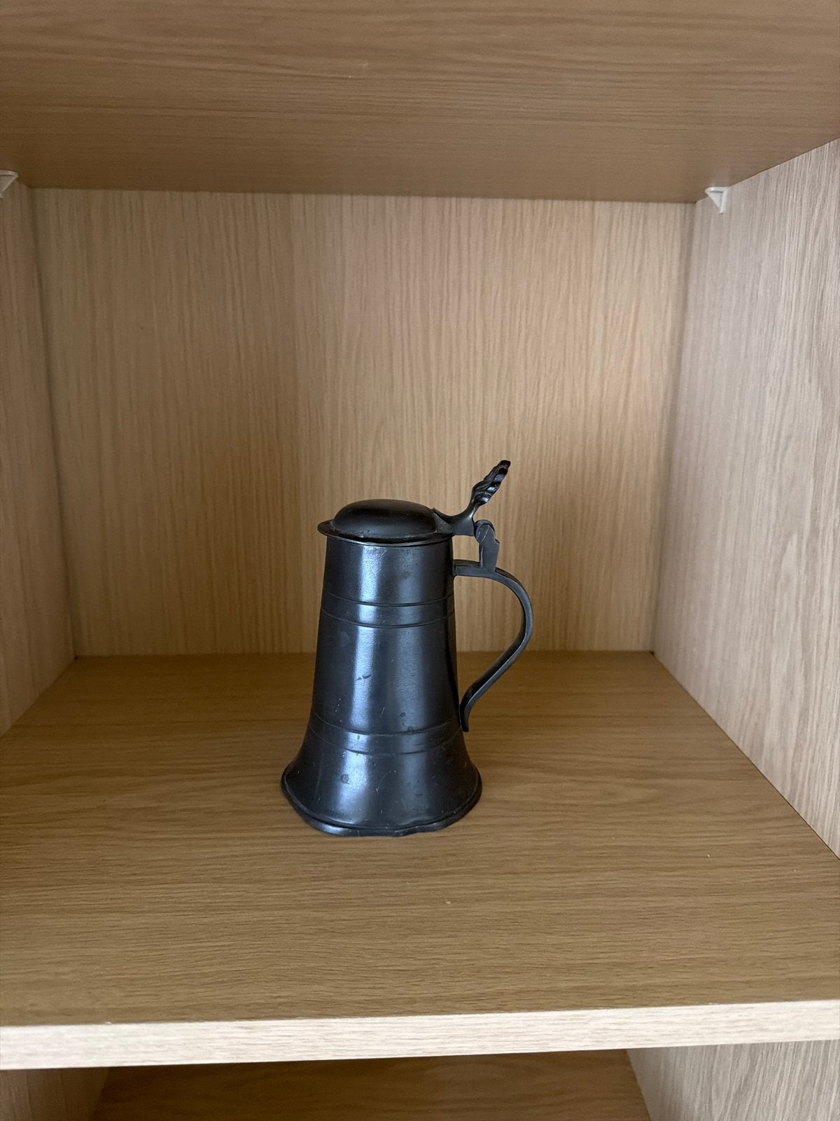 Antieke tinnen bierpul met deksel, Antiek en Kunst, Ophalen of Verzenden