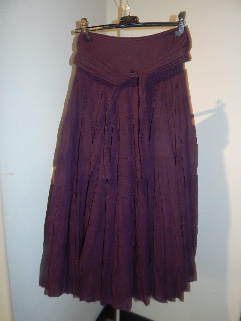Twosisters aubergine paarse wijdt uitlopende rok mt M/L