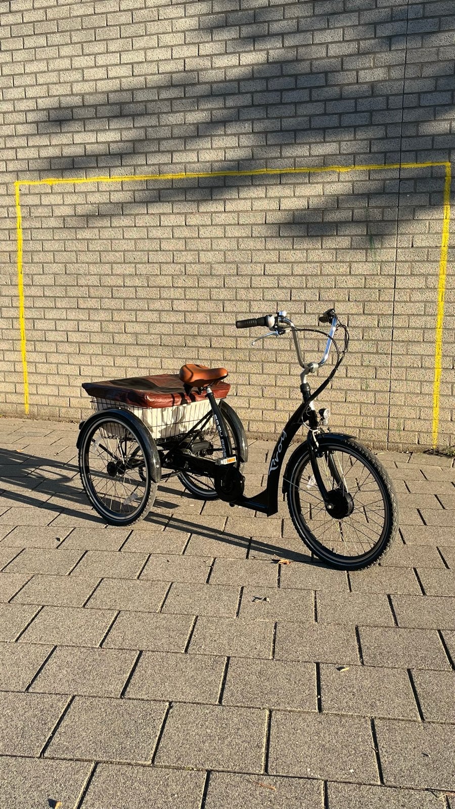 Elektrische driewieler driewielfiets Troy 24 bakfiets ebike, Ophalen, Gebruikt, Trommelrem
