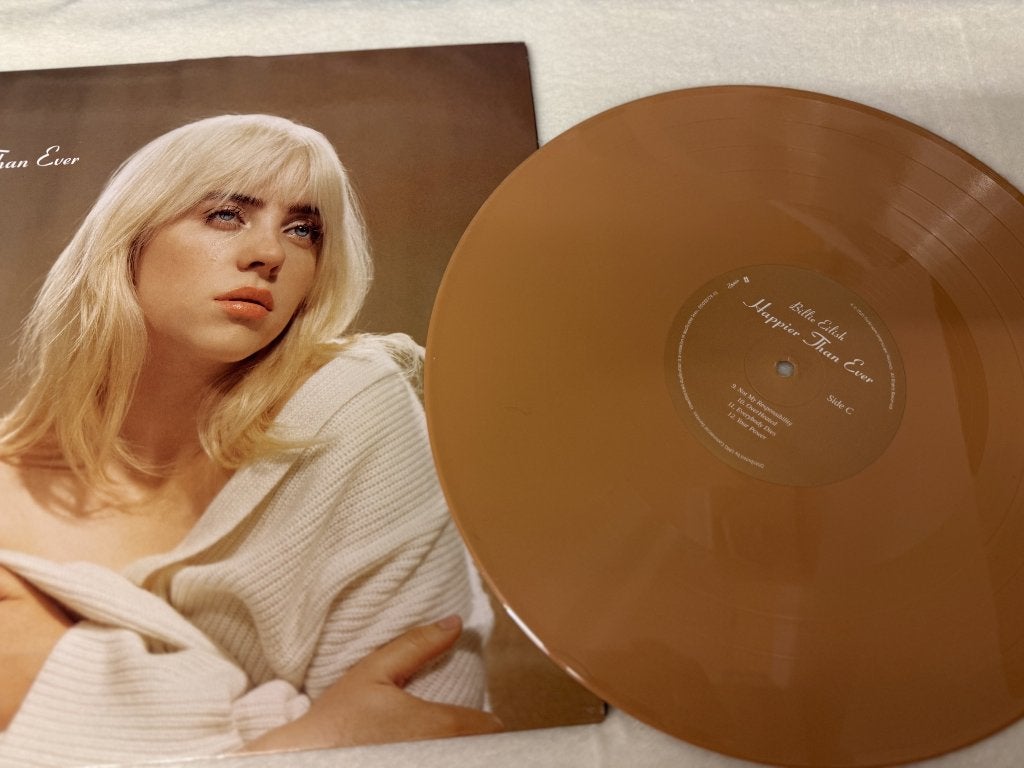 Happier than ever vinyl Billie Eilish, Cd's en Dvd's, Vinyl | Pop, Zo goed als nieuw, Overige genres, Dubbel-LP, Beschermende buitenhoes