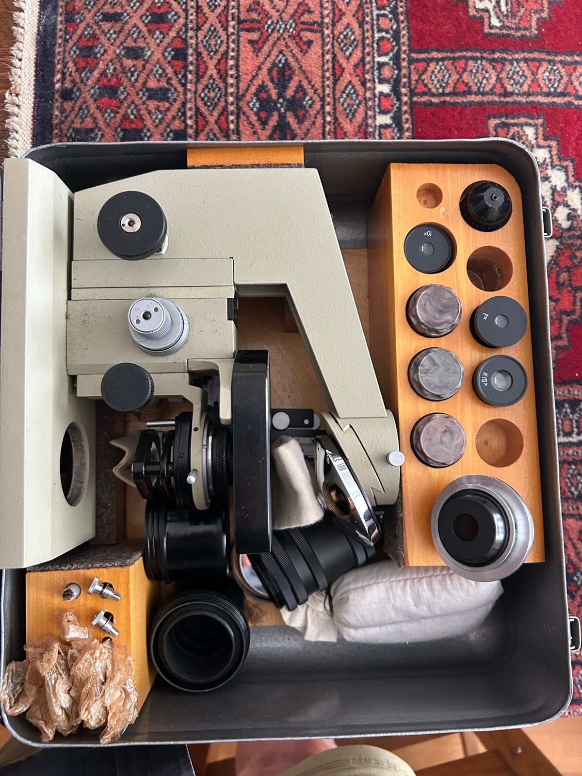 Vintage Biolaam D.1 Microscoop in Koffer - Compleet, Ophalen of Verzenden, Nieuw, 400x tot 1000x, Biologische microscoop