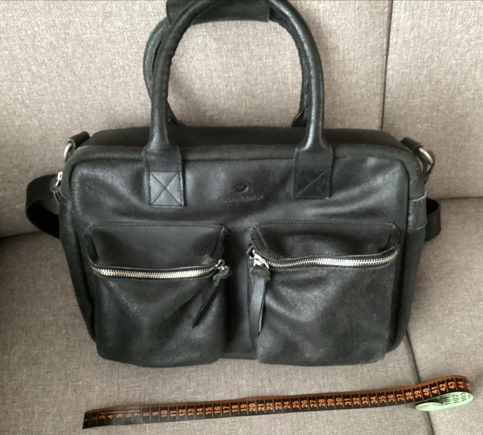 Micmacbags leren tas, Ophalen of Verzenden, Gebruikt, Zwart, Handtas