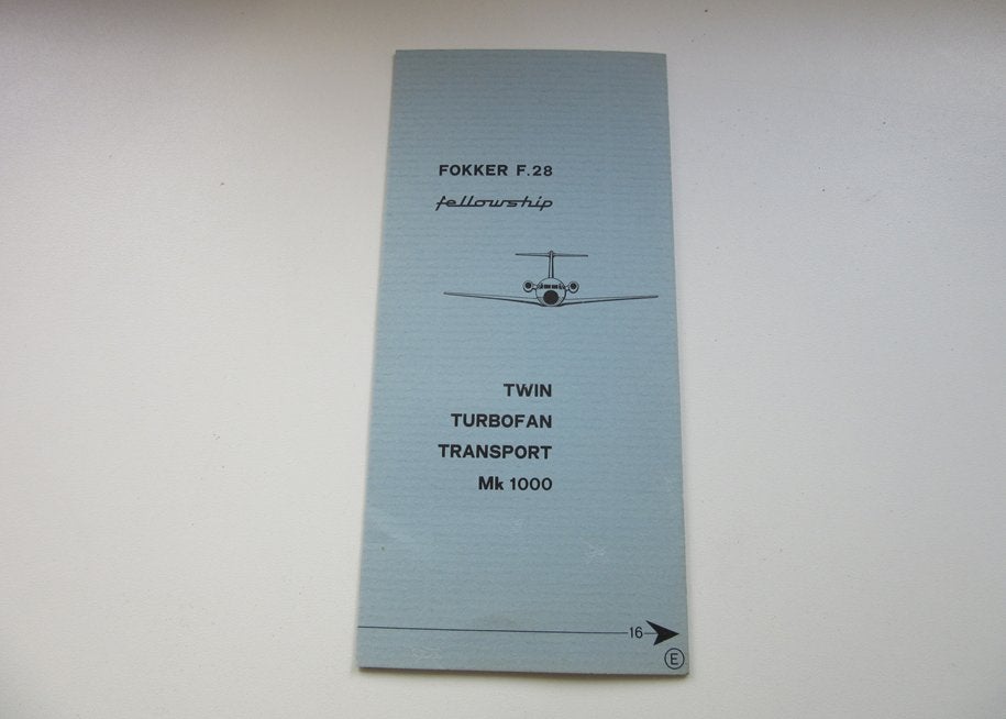 Fokker F28 fellowship brochure Twin turbofan transport, Verzamelen, Verzenden, Nieuw, Overige typen