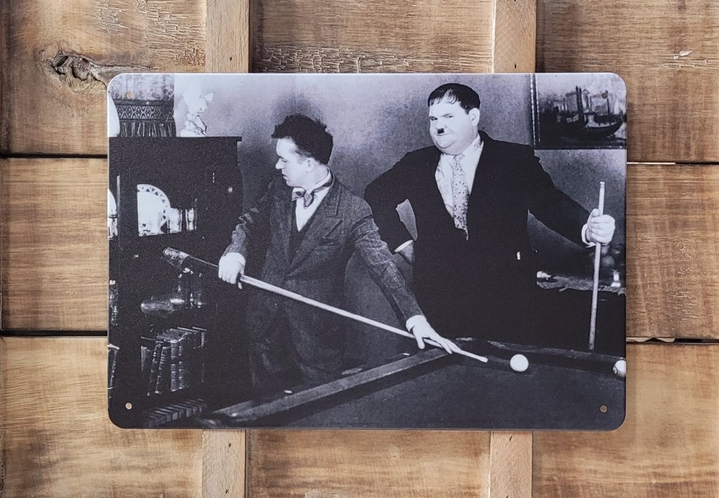 Laurel and Hardy pool reclamebord van metaal wandbord deco, Info@deconoord.nl, Deco Noord, Nieuw, Ophalen of Verzenden