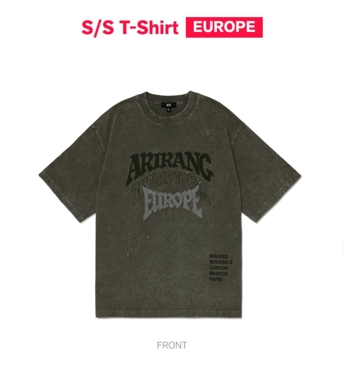 (NEW) BTS Arirang World Tour T-shirt Europe - OFFICIAL MERCH, Nieuw, Ophalen of Verzenden, Korte mouw, Groen