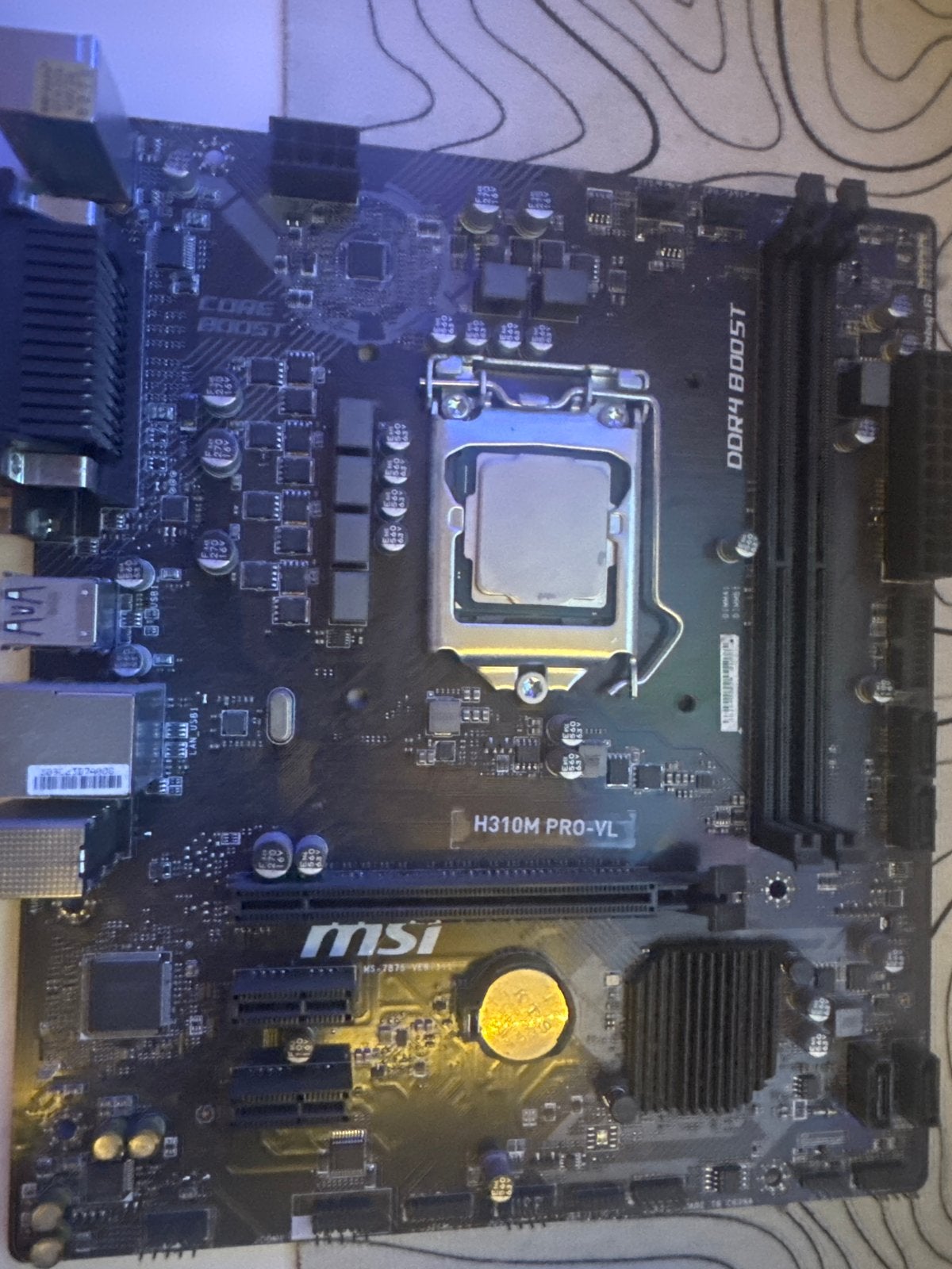 MSI H310M PRO-VL Moederbord met Intel i5-9400F CPU, Ophalen of Verzenden, Gebruikt, Intel, DDR4