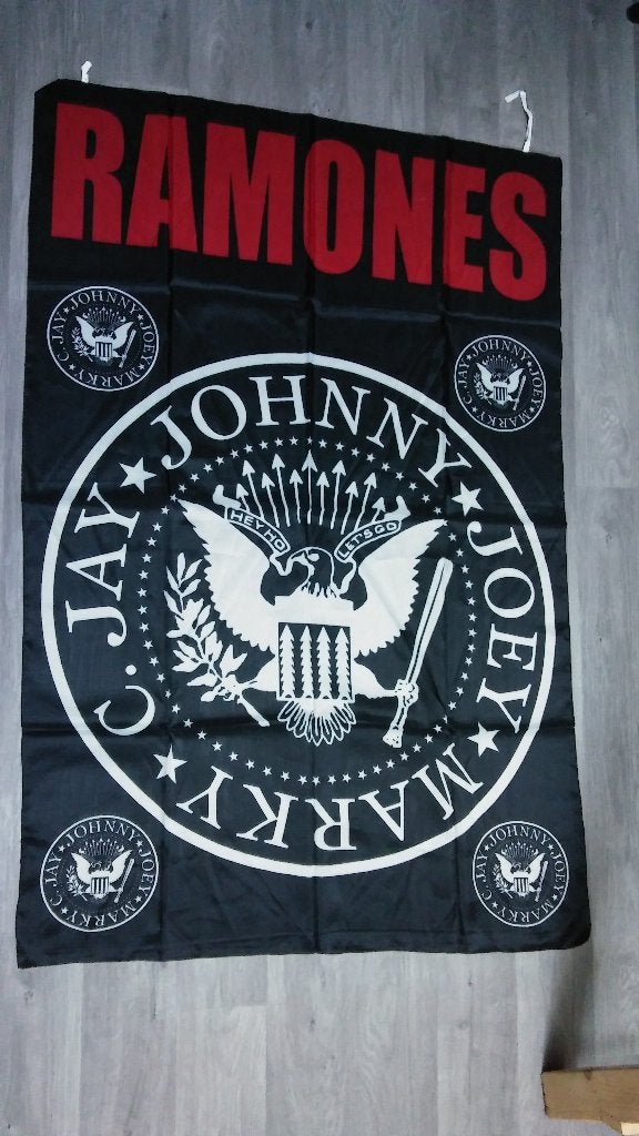 Ramones Ozzy Osbourne Warlock Dio vintage RARE vlag, Verzenden, Zo goed als nieuw
