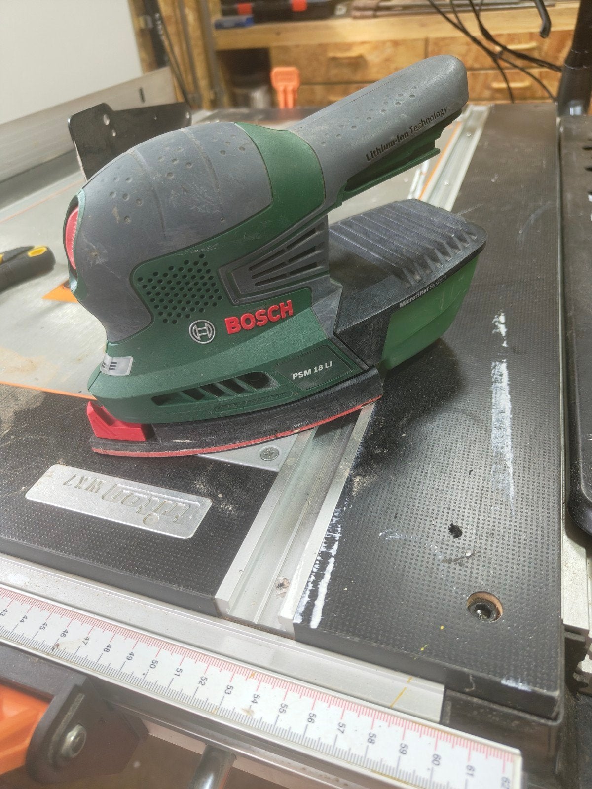 Bosch PSM 18 LI Accu Multischuurmachine - Gebruikt, Doe-het-zelf en Verbouw, Gereedschap | Schuurmachines, Ophalen of Verzenden