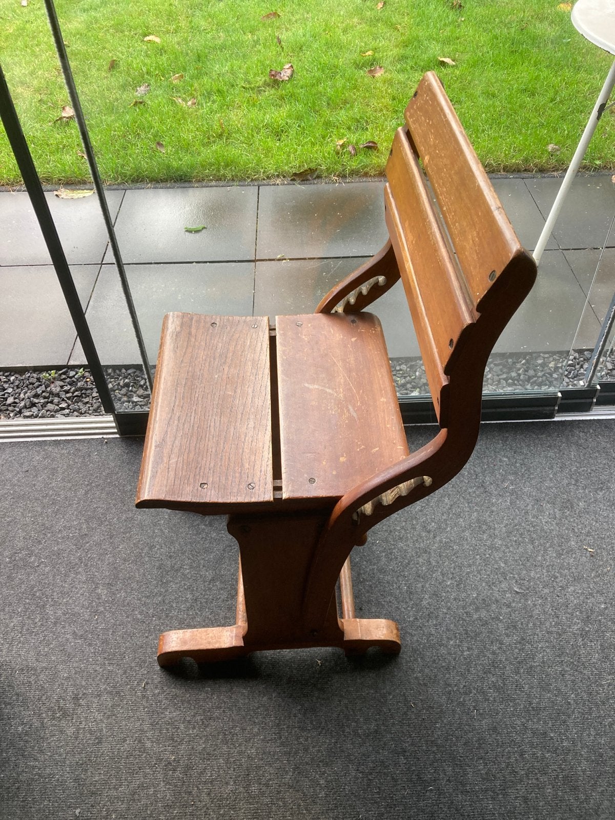Antieke houten stoel - In hoogte verstelbaar, Ophalen
