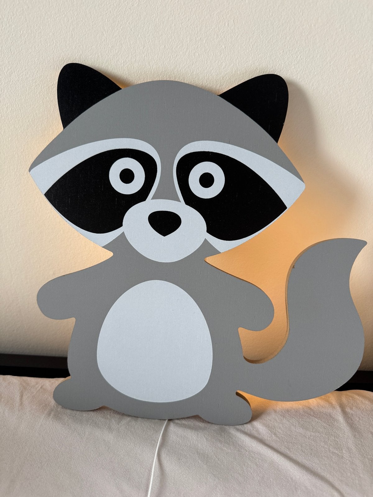 Leuke wasbeer LED nachtlamp voor kinderkamer, Overige merken, Gebruikt, Grijs, Overige fittingen