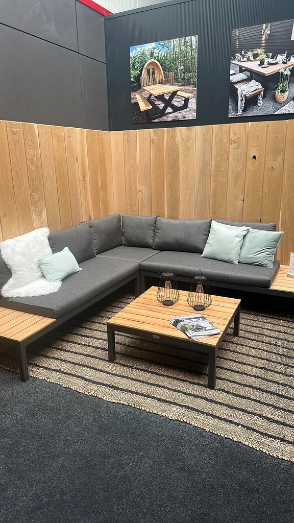 Loungeset Exotan NIEUW, Tuin en Terras, Tuinsets en Loungesets, Nieuw, Loungeset, Aluminium, 5 zitplaatsen, Bank, Bijzettafel