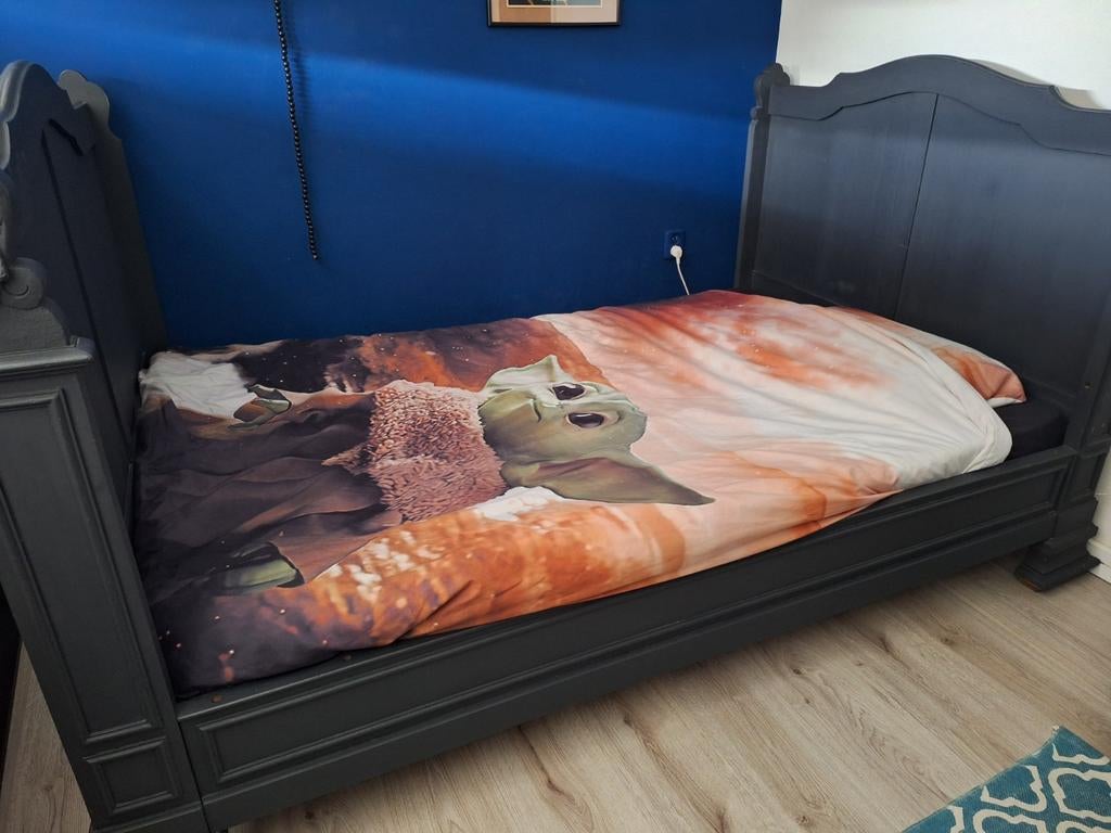 Antiek bed twijfelaar, Ophalen, Gebruikt, Zwart, Twijfelaar