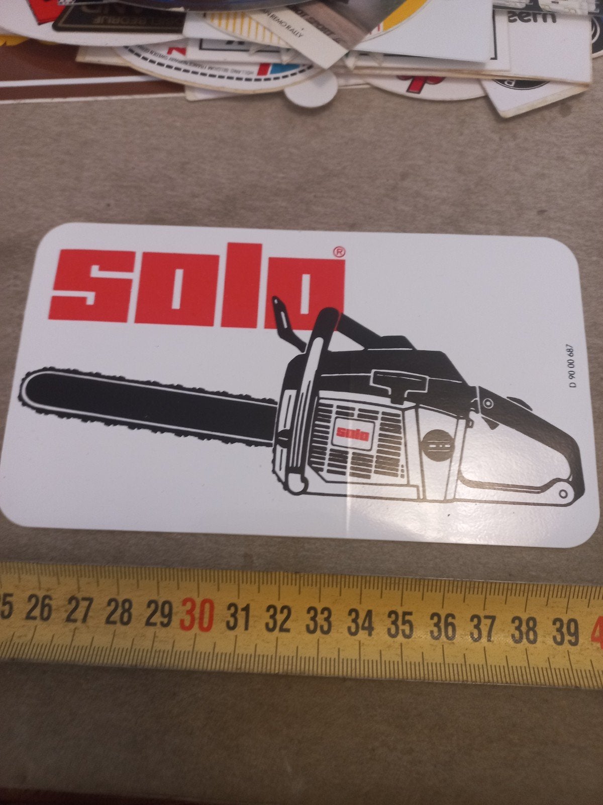 Solo kettingzaag sticker - Vintage verzamelobject, Ophalen of Verzenden, Gebruikt, Overige typen