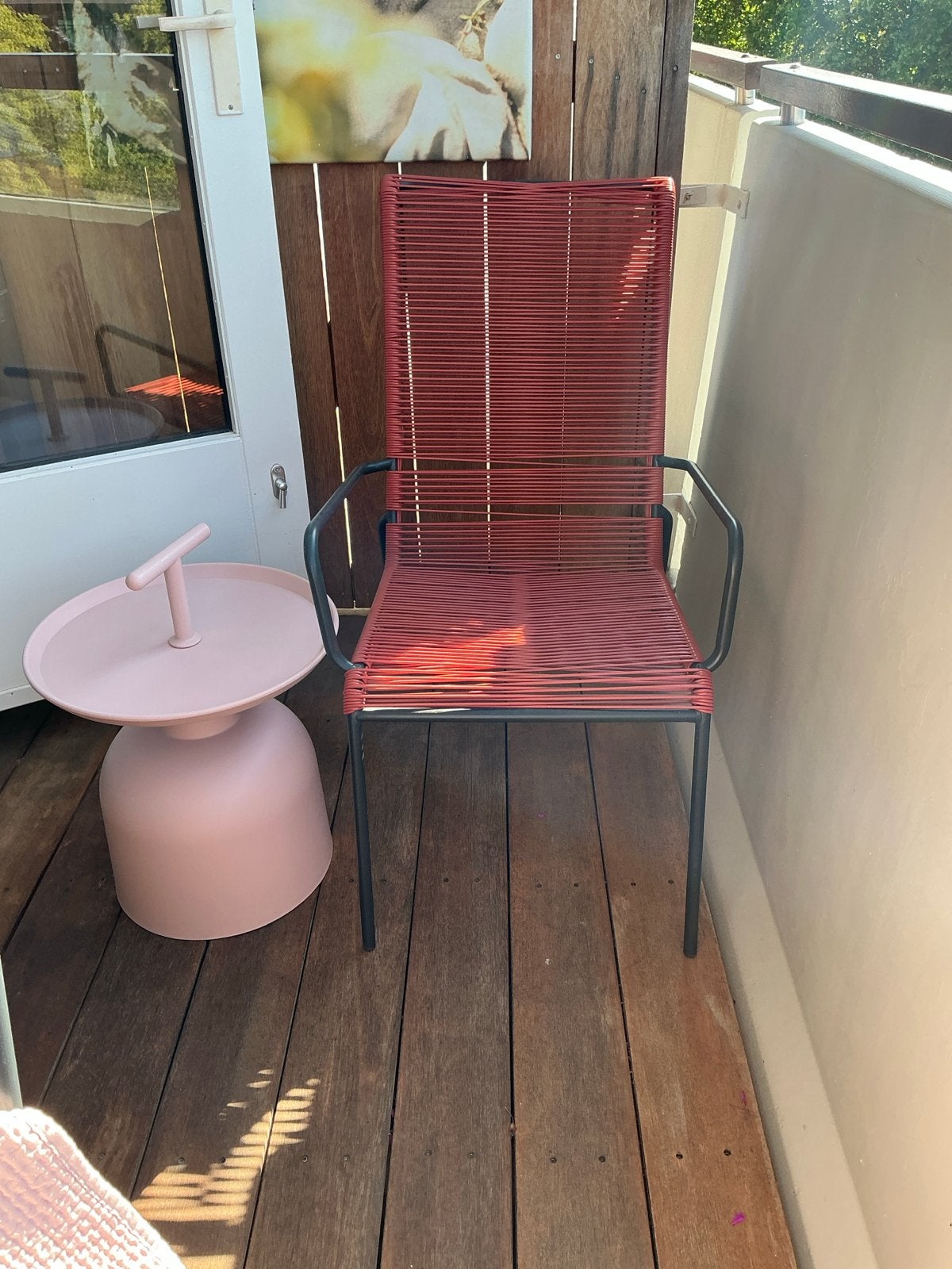 Steef Intratuin tuinstoel met bijzettafel, Ophalen, Gebruikt, Metaal