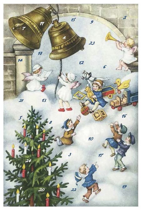 Adventskalender Kaart: Klokken luiden op kerstmorgen  12401, Ophalen of Verzenden, Nieuw