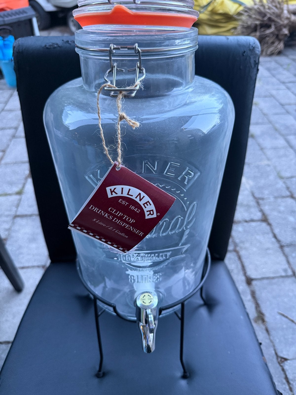 2x Kilner Clip Top Drankdispenser 8 Liter, Huis en Inrichting, Keuken | Keukenbenodigdheden, Ophalen, Nieuw, Overige merken, Glas