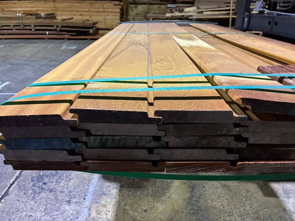 channelsiding-rabatdelen-Hardhout/Guariuba-20x126mm werkend, Ophalen, Overige typen, Nieuw, Hardhout