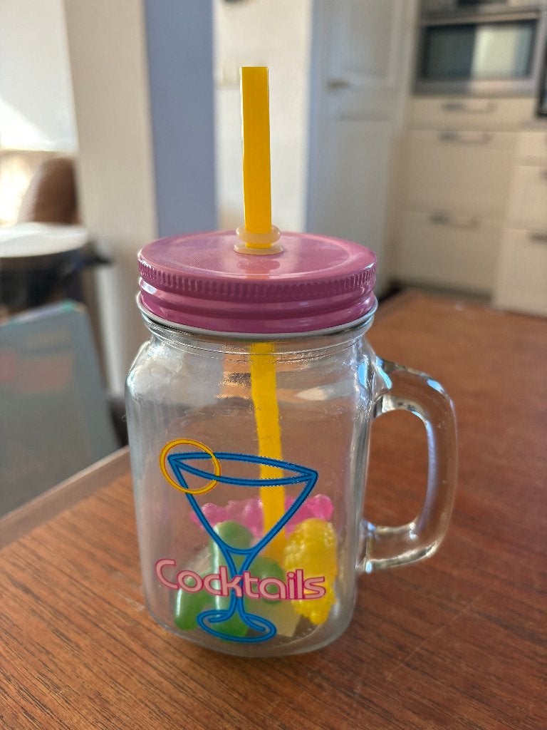 Cocktail maker glas, Ophalen of Verzenden, Zo goed als nieuw, Roze, Glas