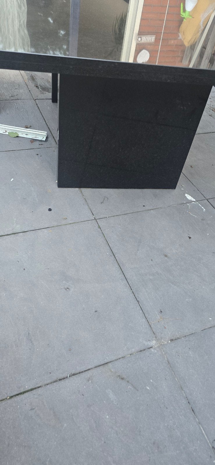 Zwarte granieten tafel - Robuust en stijlvol, Overige materialen, Gebruikt, 150 tot 200 cm, Ophalen of Verzenden
