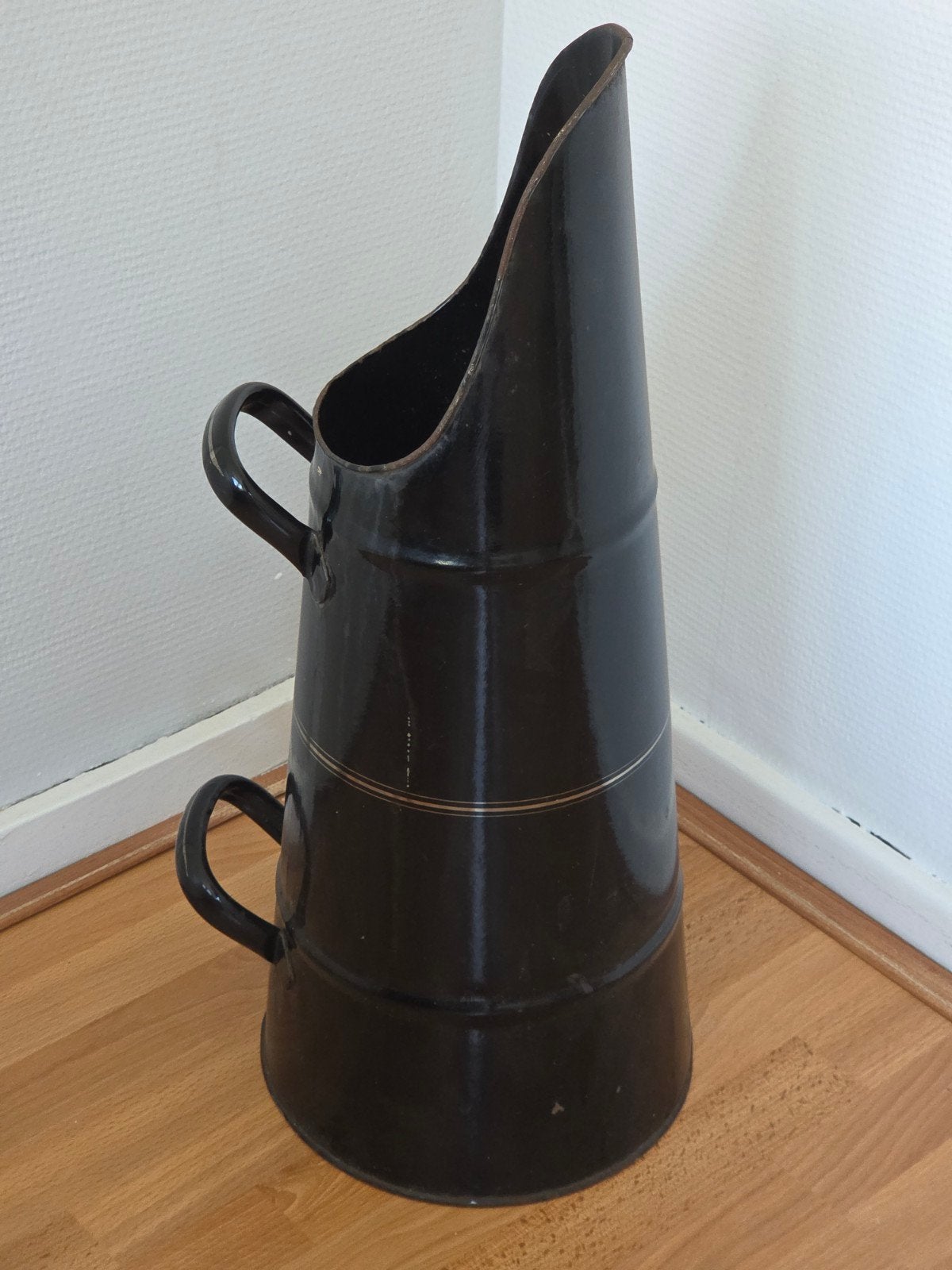 Antieke kolenkit / kolenemmer - Zwart emaille, Ophalen of Verzenden
