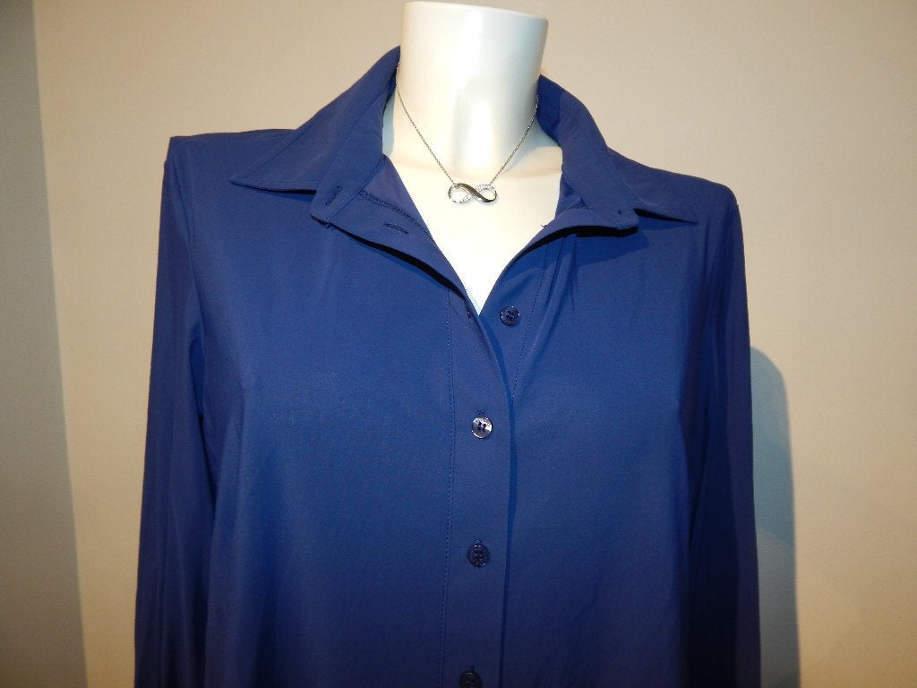 Studio Anneloes diep blauwe travel stof stretch blouse L, Kleding | Dames, Studio Anneloes, Maat 42/44 (L), Zo goed als nieuw