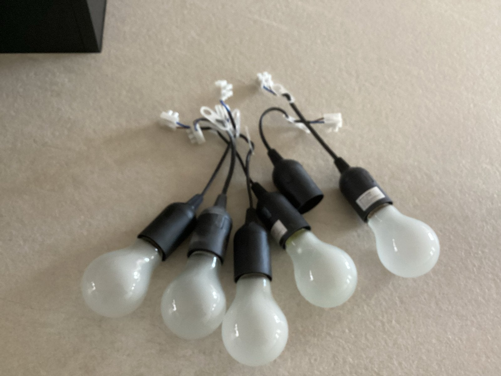 Set van 6 Verhuisfittingen met lampen, Ophalen, Gebruikt, E27 (groot), Gloeilamp