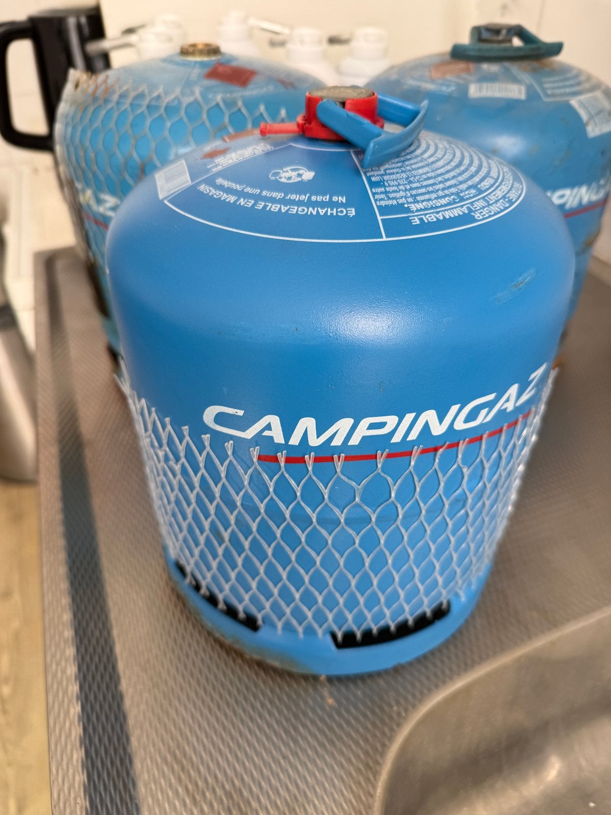 Campingaz gasflessen, drie stuks, Ophalen, Gebruikt