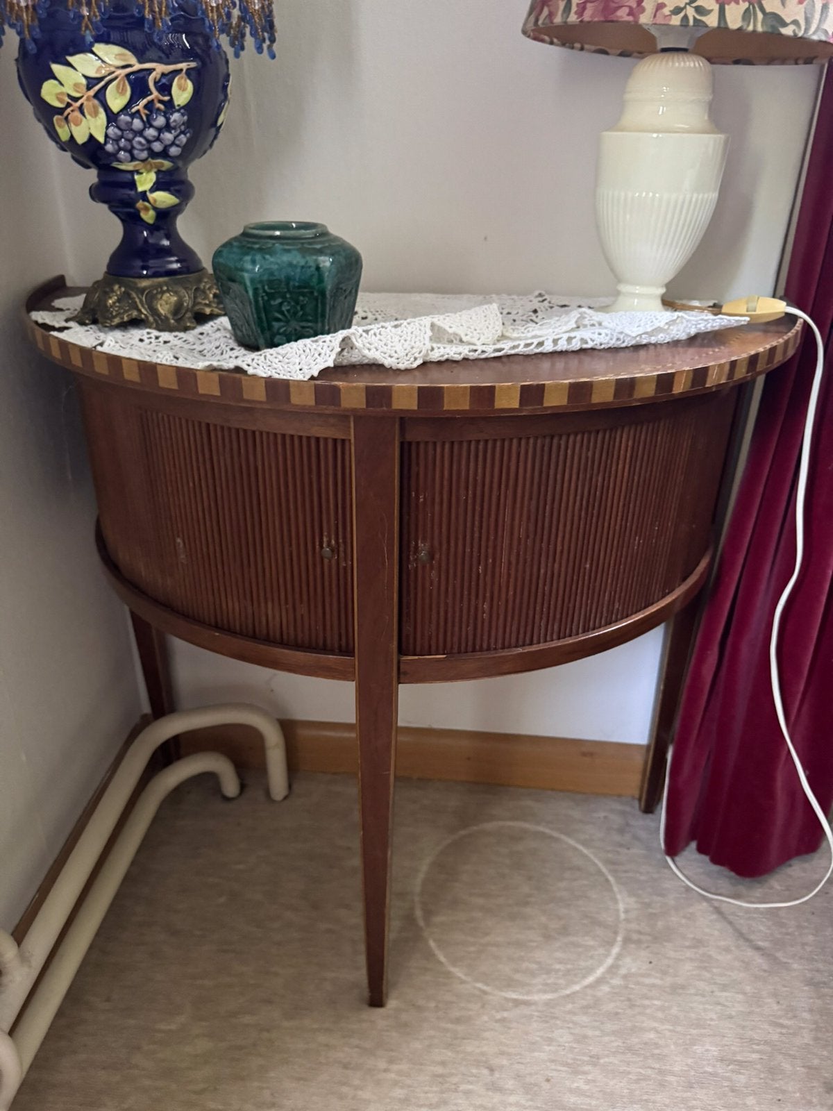 Halve maan kastje met rolschuifdeur ingelegd, Ophalen, 25 tot 50 cm, 50 tot 100 cm