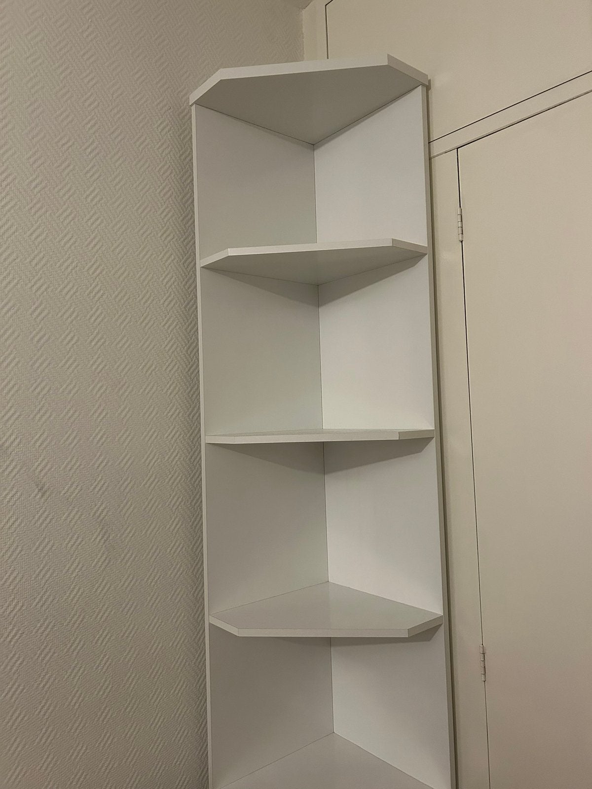 Witte hoekkast 6-laags, Huis en Inrichting, Kasten | Stellingkasten, Ophalen, Zo goed als nieuw