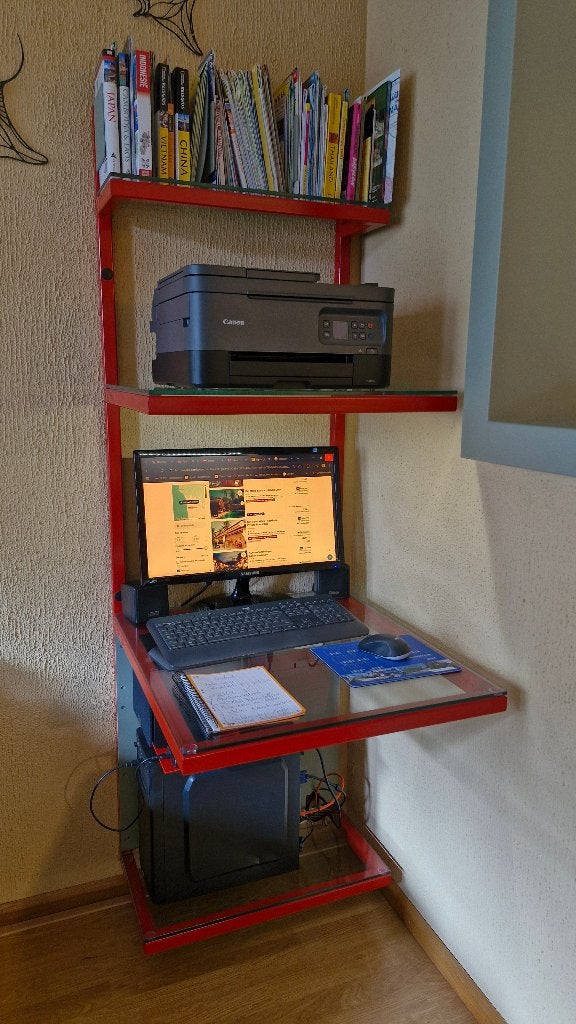 Computer meubel, Ophalen, Zo goed als nieuw, Strak en Modern, Metaal