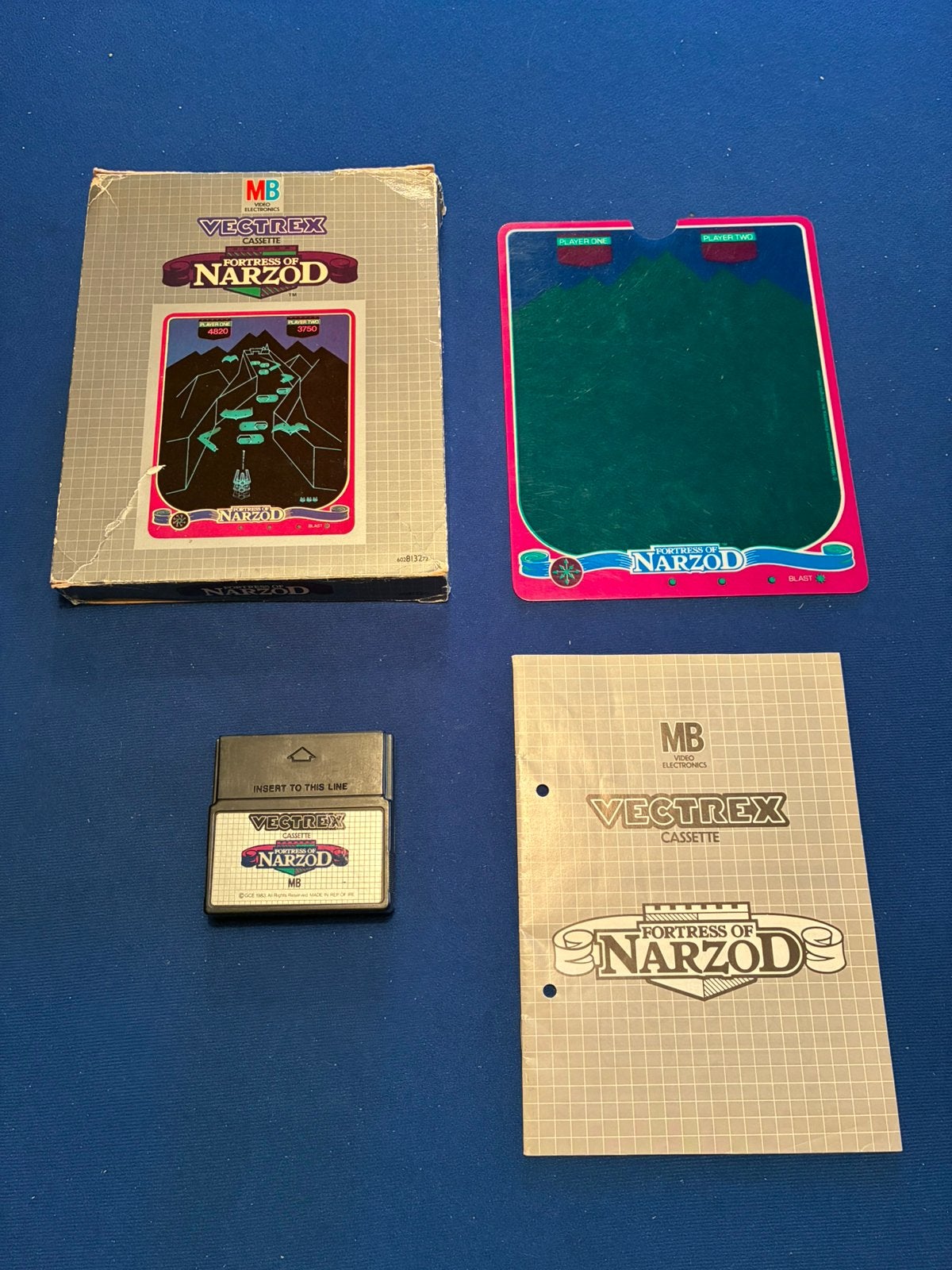 Vectrex spel Fortress of Narzod, Avontuur en Actie, Gebruikt, 1 speler, Eén computer