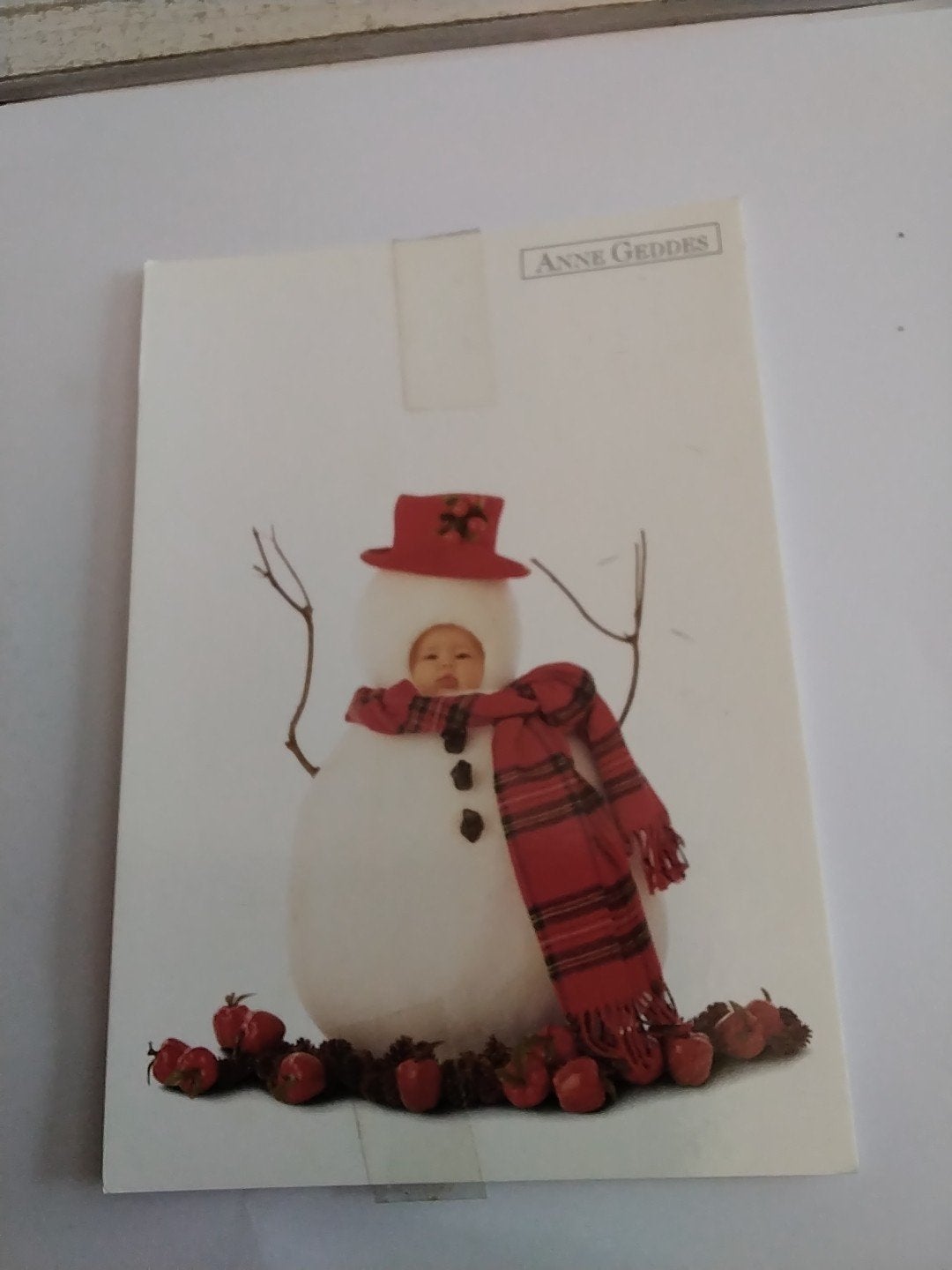 Ansichtkaart Anne Geddes Sneeuwpop Baby Kerstkaart, Verzamelen, Ophalen of Verzenden, 1980 tot heden, Gelopen