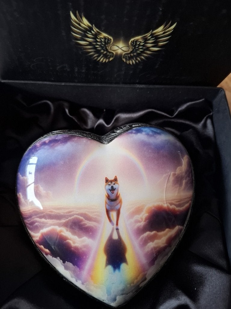 schitterende urn met shiba inu, Ophalen of Verzenden, Zo goed als nieuw
