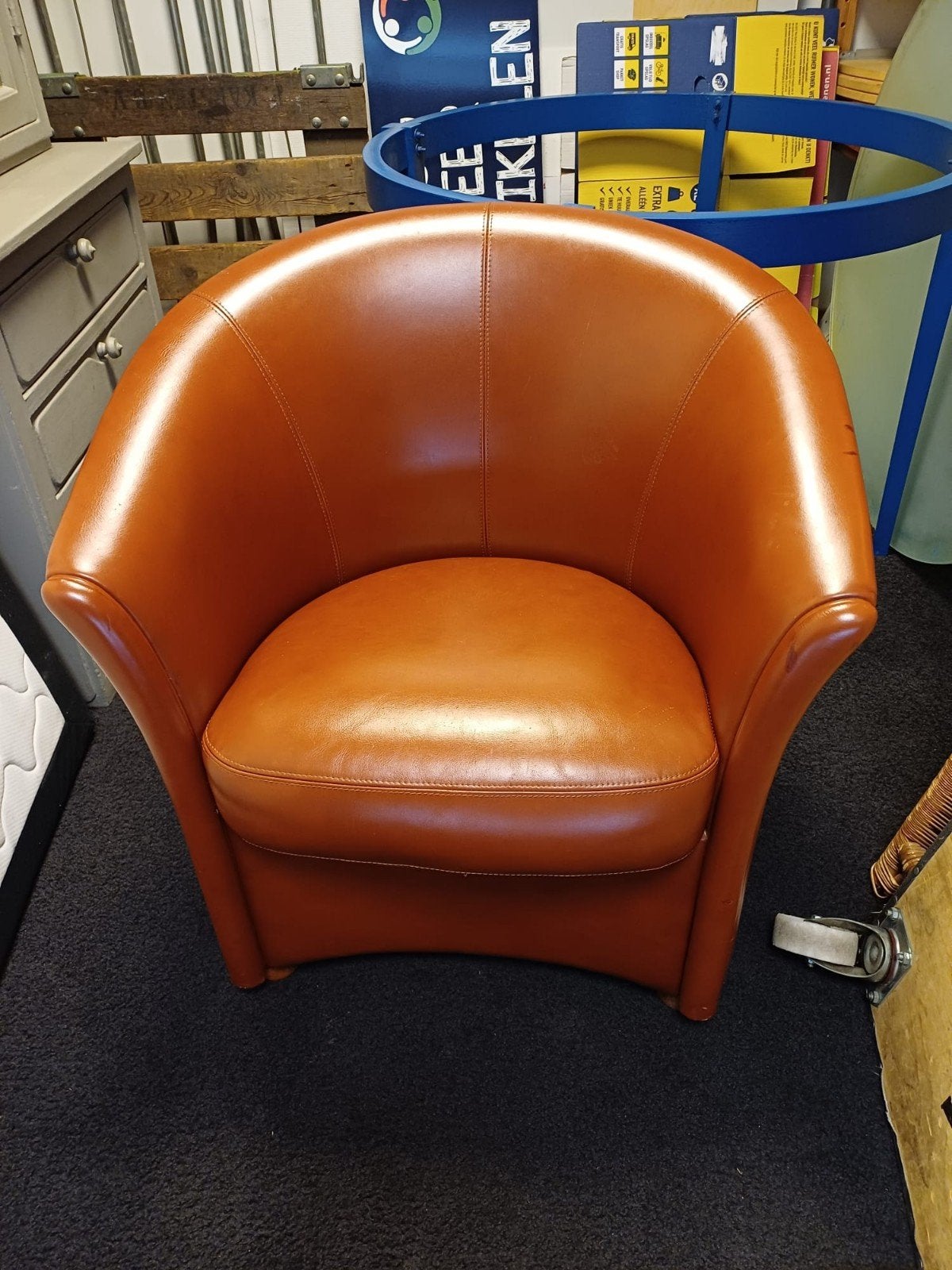 leren fauteuil, stoel, Ophalen, Onbekend, Nieuw, 75 tot 100 cm