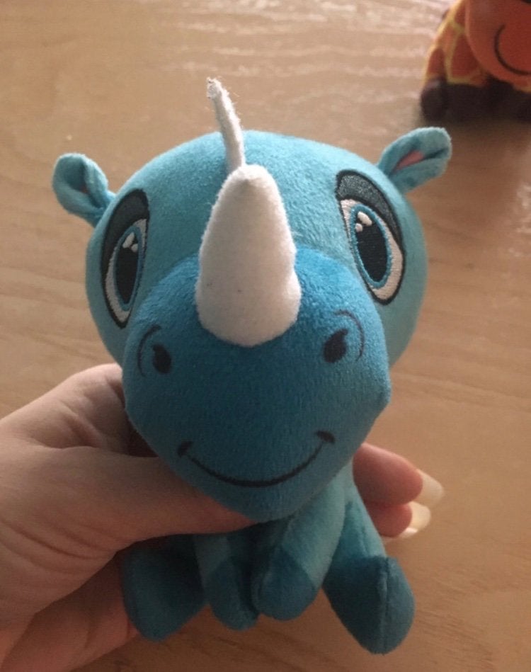 LIDL bos mini knuffel neushoorn, Lidl, Overige typen, Blauw, Ophalen of Verzenden