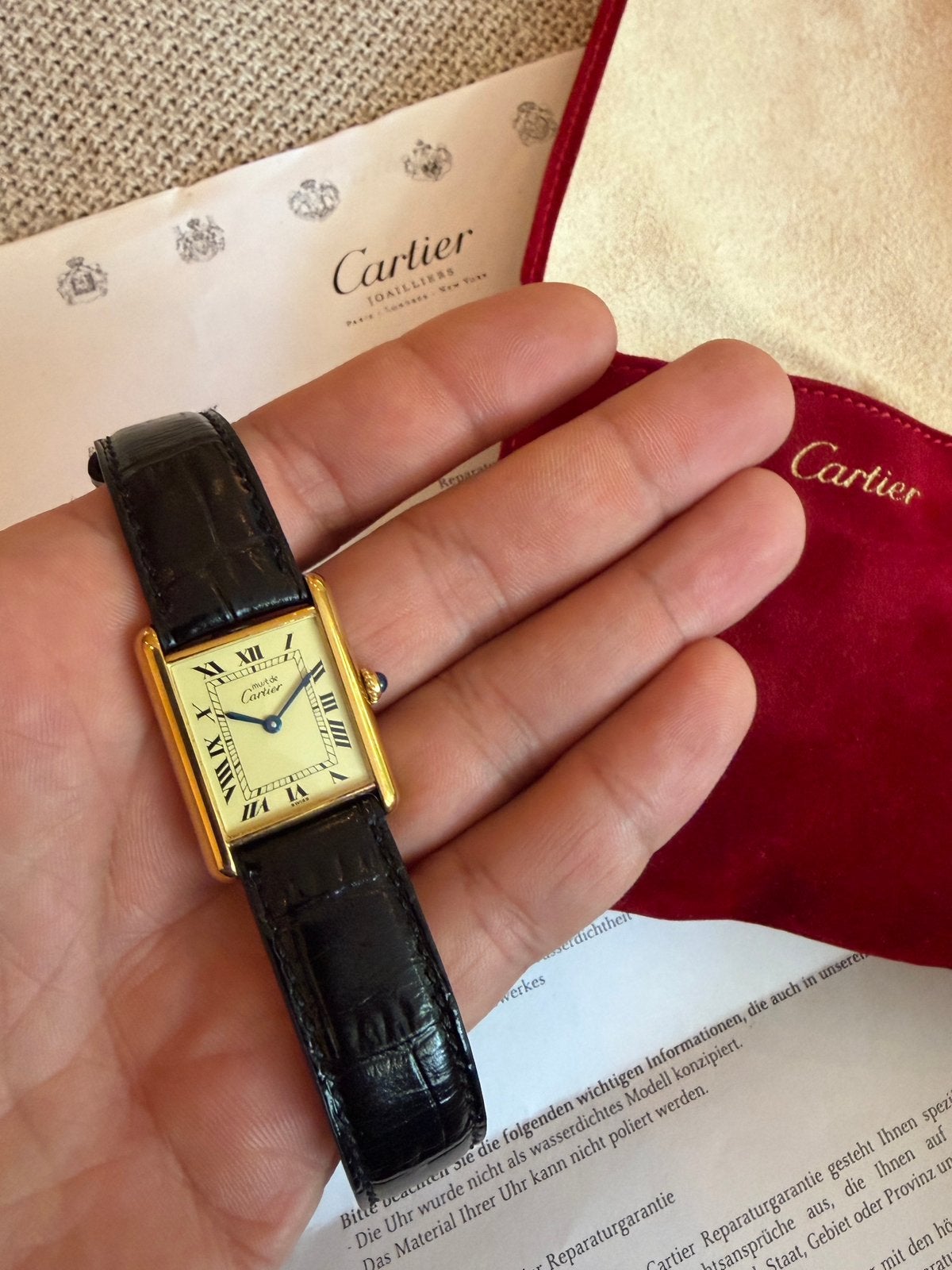Cartier Must de Tank Vermeil GM – Ref. 590005 - Geserviced, Sieraden, Tassen en Uiterlijk, Horloges | Antiek, Overige merken, Polshorloge