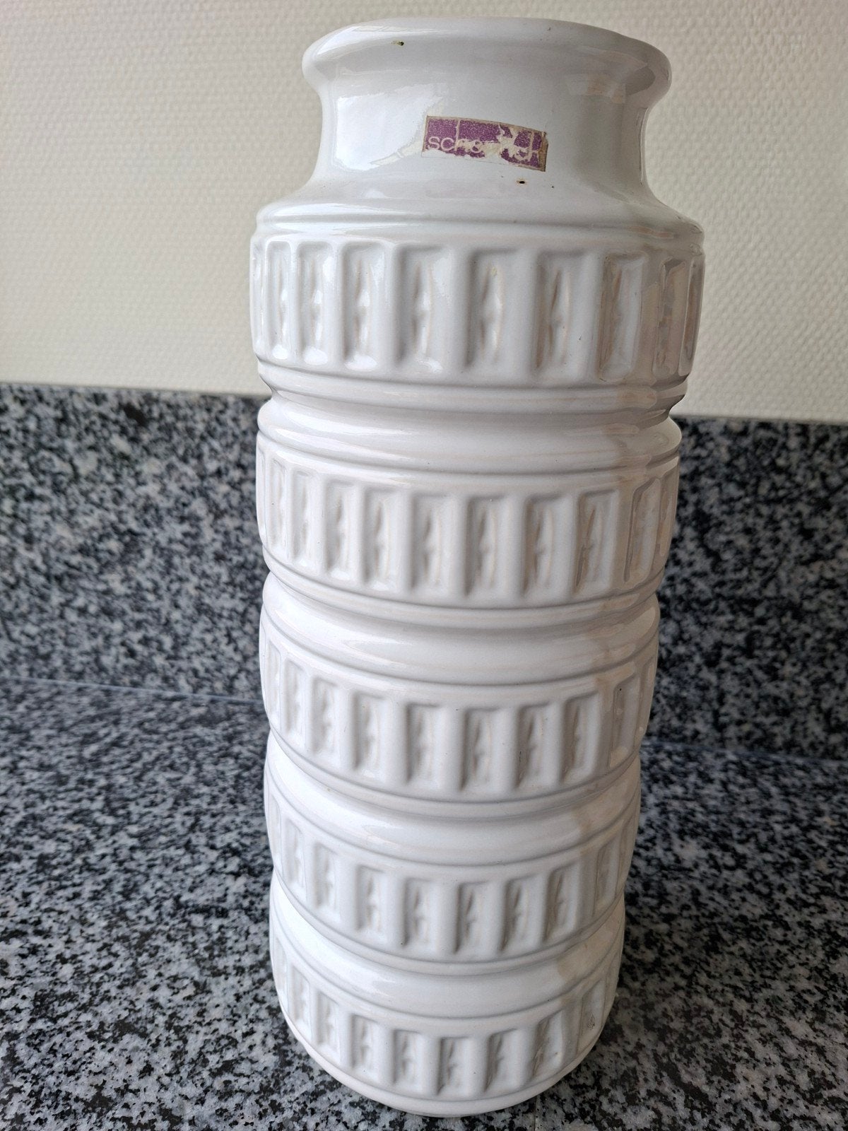 Vintage Scheurich vaas, wit, 40 cm hoog, Ophalen