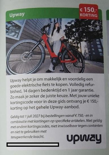 Korting op Fiets, Tickets en Kaartjes, Kortingen en Cadeaubonnen, Eén persoon, Kortingsbon, Overige typen