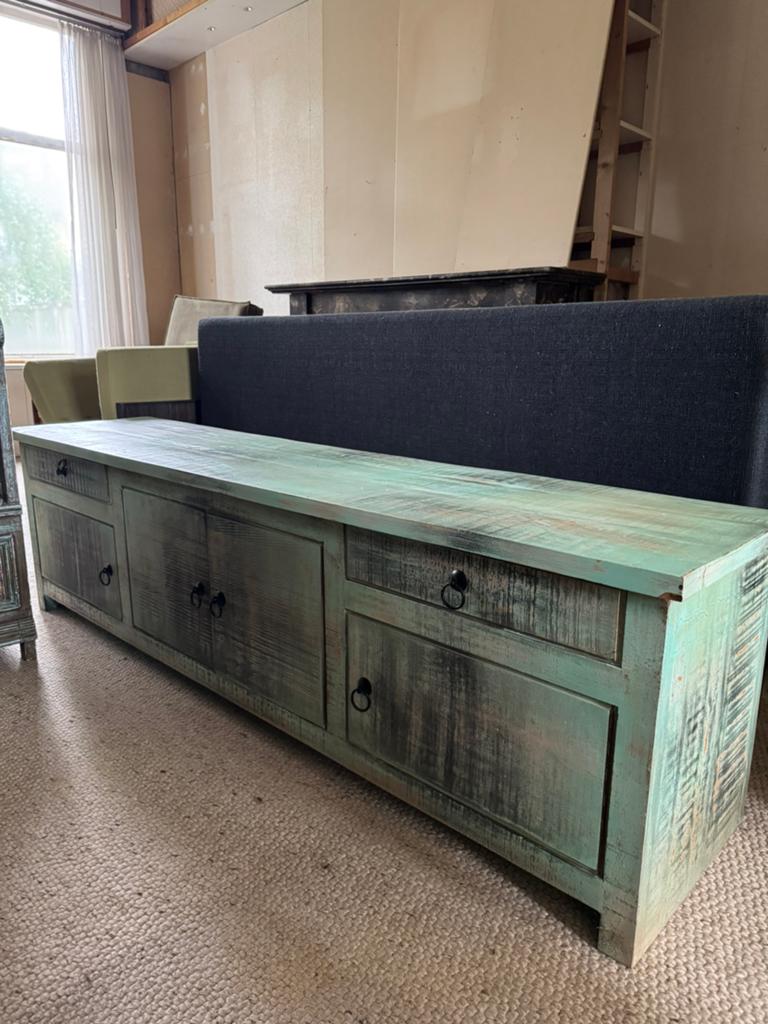 Tv meubel massief bali/ibiza stijl, Ophalen, 25 tot 50 cm, Minder dan 100 cm