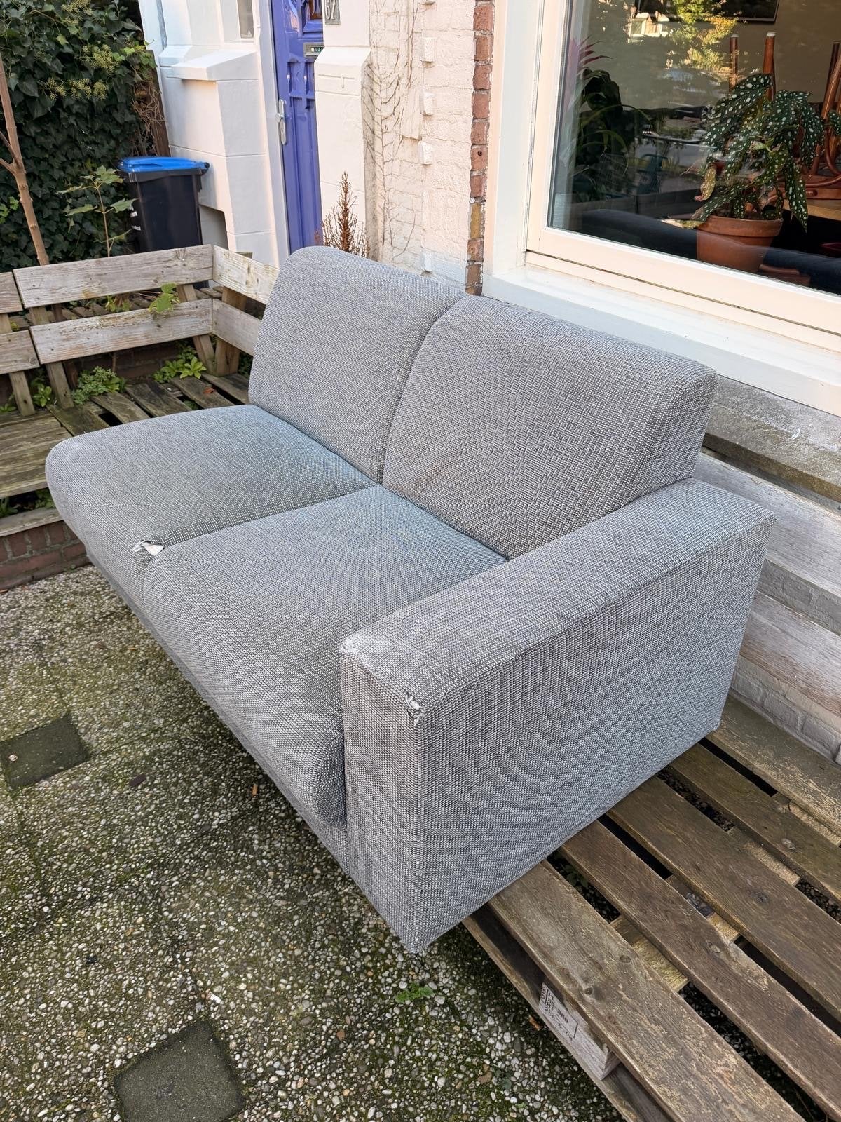 Comfortabele tweepersoonsbank - Grijs, Gebruikt, 150 tot 200 cm, Tweepersoons, 75 tot 100 cm