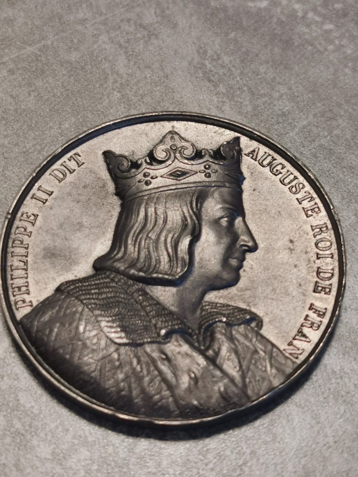 History AUNC Medaill-Philipp II August,Koning van France, Ophalen of Verzenden, Frankrijk, Losse munt
