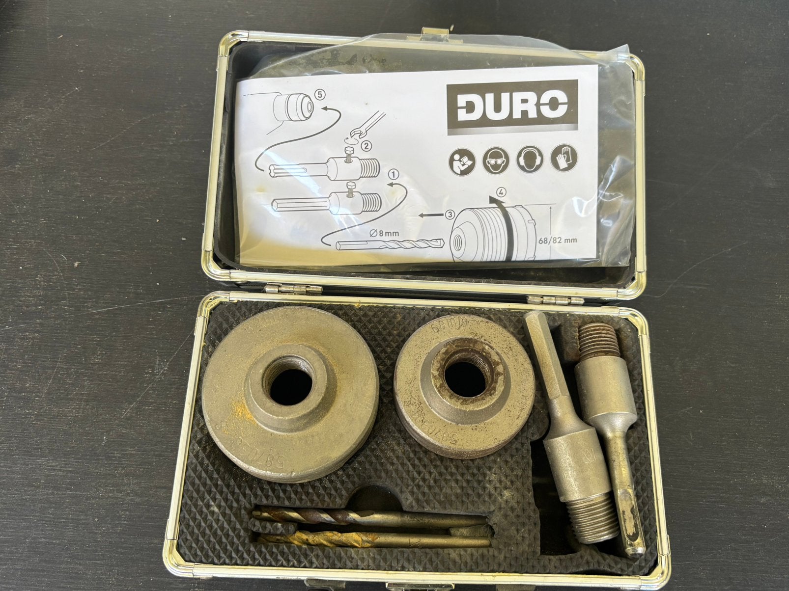 DURO boorkronen / gatenzaag set in koffer, Ophalen, Gebruikt