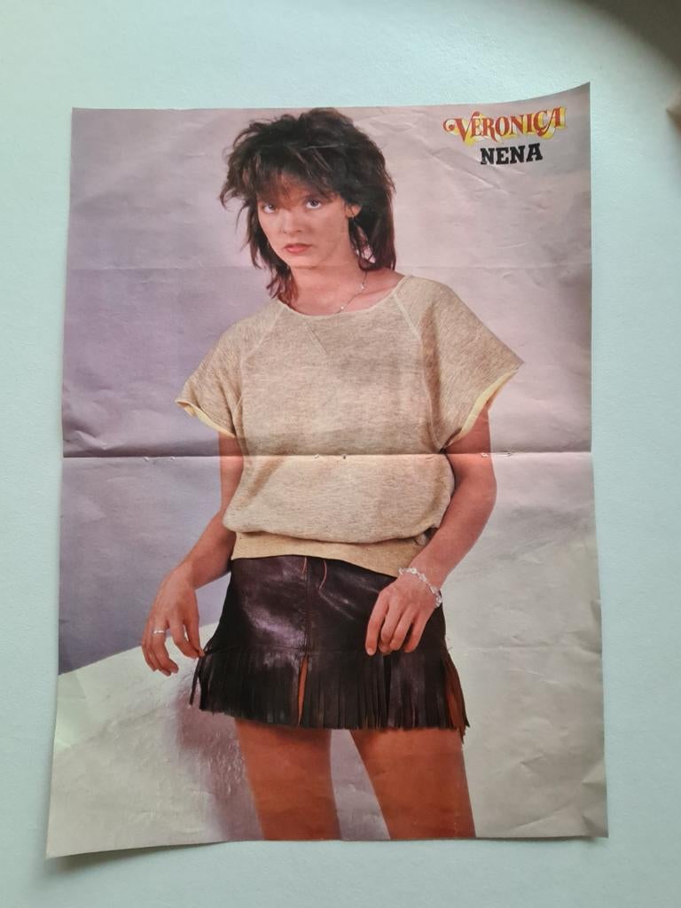Vintage Veronica Nena poster - Jaren '80 popicoon, Ophalen of Verzenden, A1 t/m A3, Muziek, Rechthoekig Staand