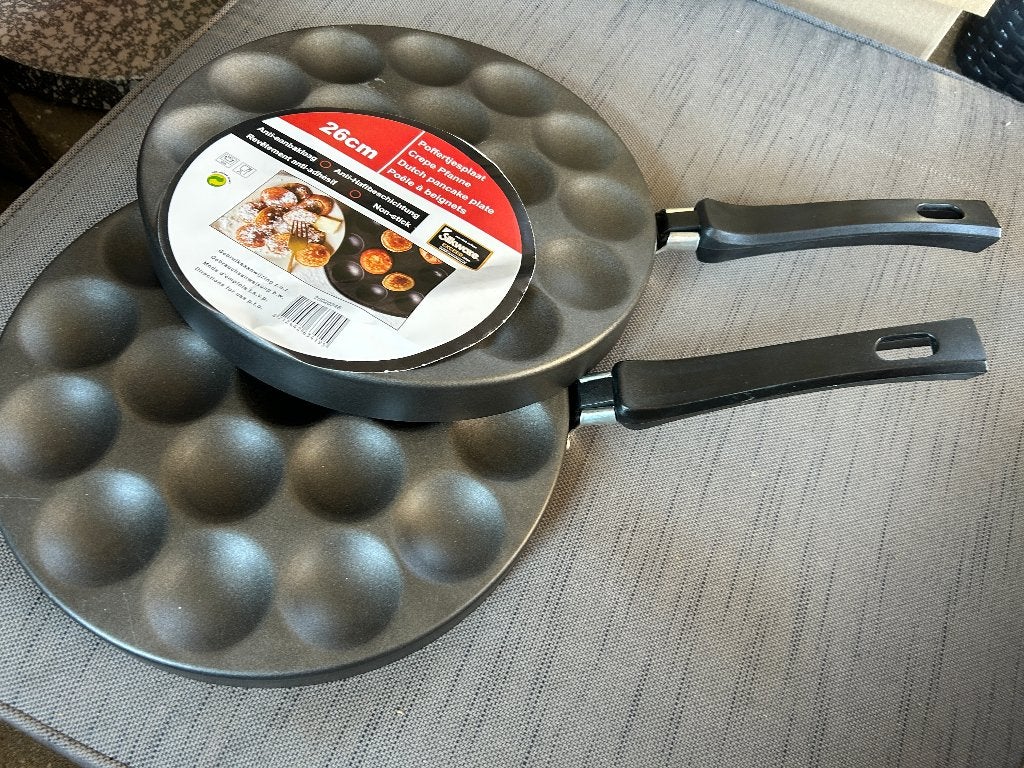poffertjes pannen, Ophalen of Verzenden, Nieuw, Rvs, Pannenset