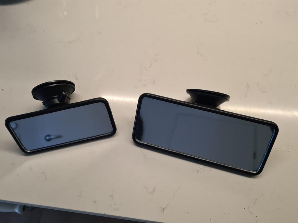 2x Auto Achteruitkijkspiegel met Zuignap - Universeel, Auto-onderdelen, Spiegels, Ophalen of Verzenden, Gebruikt, Universele onderdelen