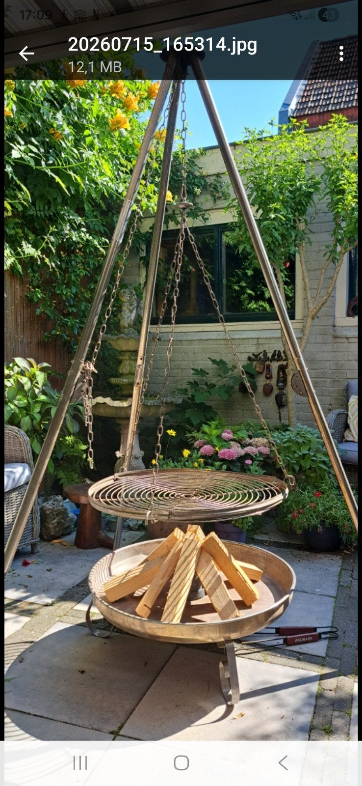 BBQ  ZWENKGRILL., Tuin en Terras, Ophalen, Gebruikt, Merkloos, Met accessoires
