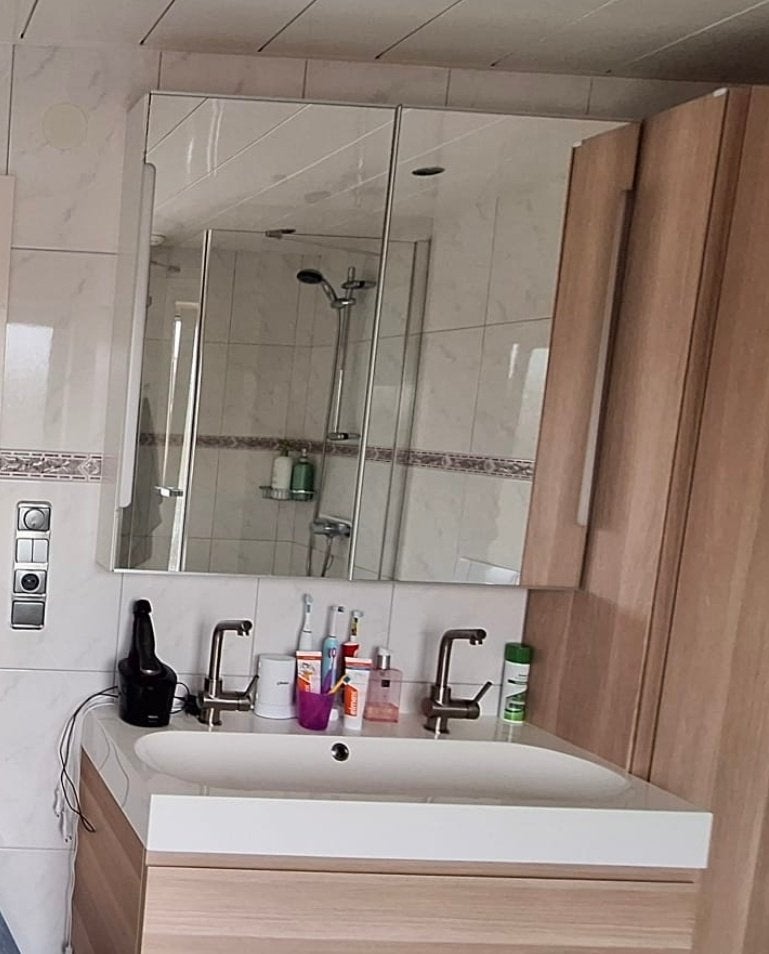 Spiegelkast met verlichting Ikea 100cm breed, Ophalen, 50 tot 100 cm, Minder dan 25 cm, Minder dan 100 cm