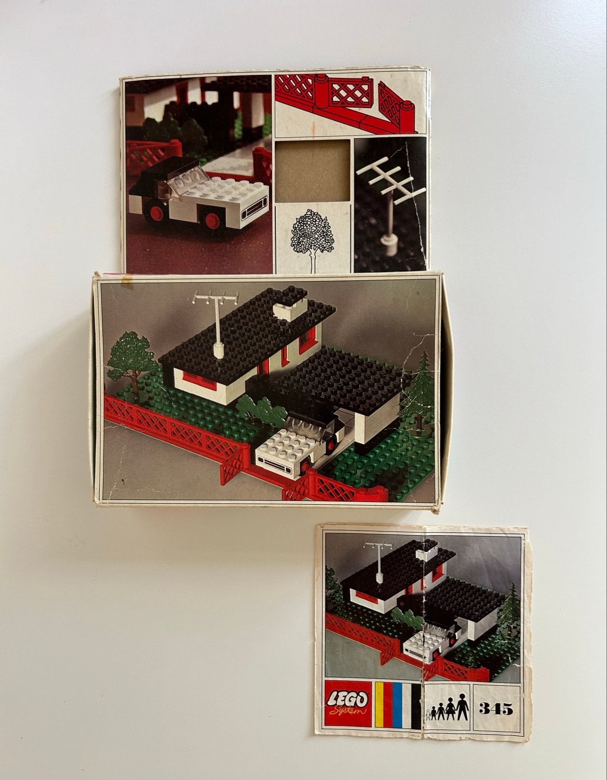 Vintage LEGO System 345 Huis met Garage en Tuin, Ophalen of Verzenden, Gebruikt, Overige merken